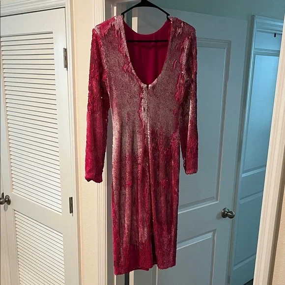 Dress the Population Natalie Pink Sequin Long Sleeve Dress - Picture 4 of 6